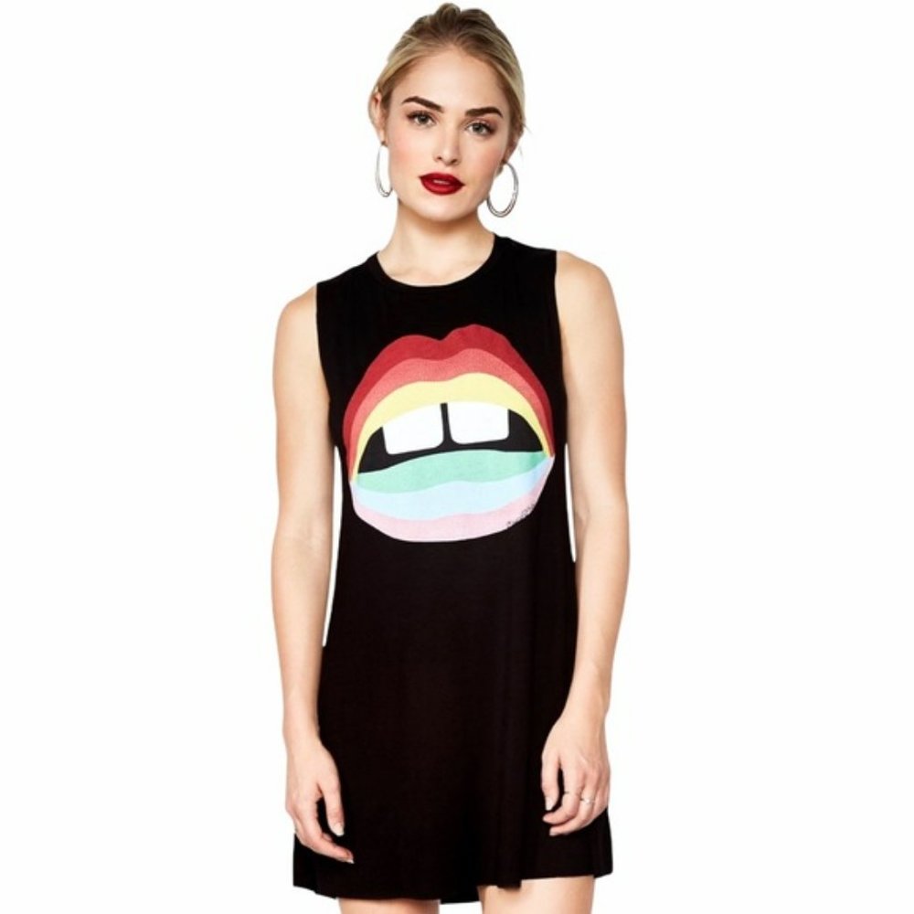 Laurn Moshi - Deanna Rainbow Gap Mouth Dress - Size L